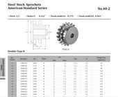 45C Material Double Chain Sprocket With Surface Heat Treatment ISO9001:2008 Certificated